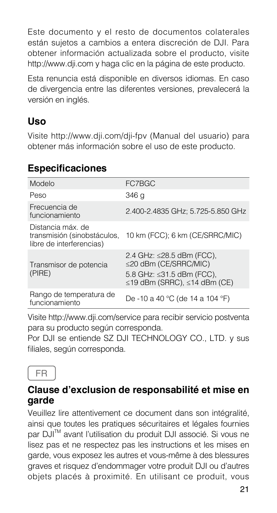 DJI FPV Drone (Combo) User Manual | Page 22 / 39
