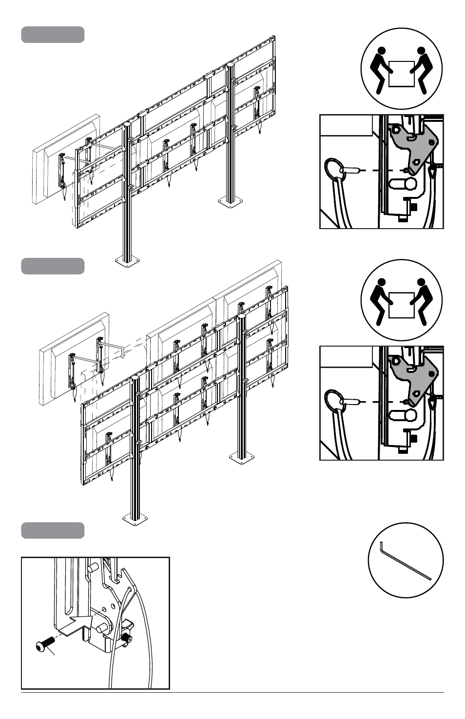 Peerless-AV Modular Video Wall Pedestal Mount for 46 to 55" Displays (3x2 Configuration) User Manual | Page 15 / 20