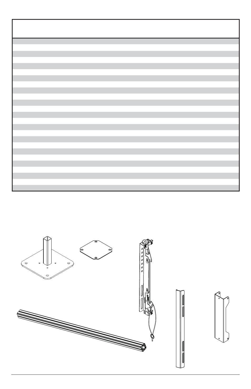 C (2), B (2), F (4) | E (2), D (12), A (2), Parts list | Peerless-AV Modular Video Wall Pedestal Mount for 46 to 55" Displays (3x2 Configuration) User Manual | Page 4 / 20