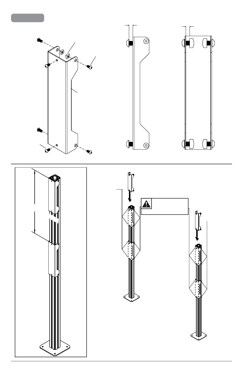 L (4) l (2) u (4) f | Peerless-AV Modular Video Wall Pedestal Mount for 46 to 55" Displays (3x2 Configuration) User Manual | Page 7 / 20