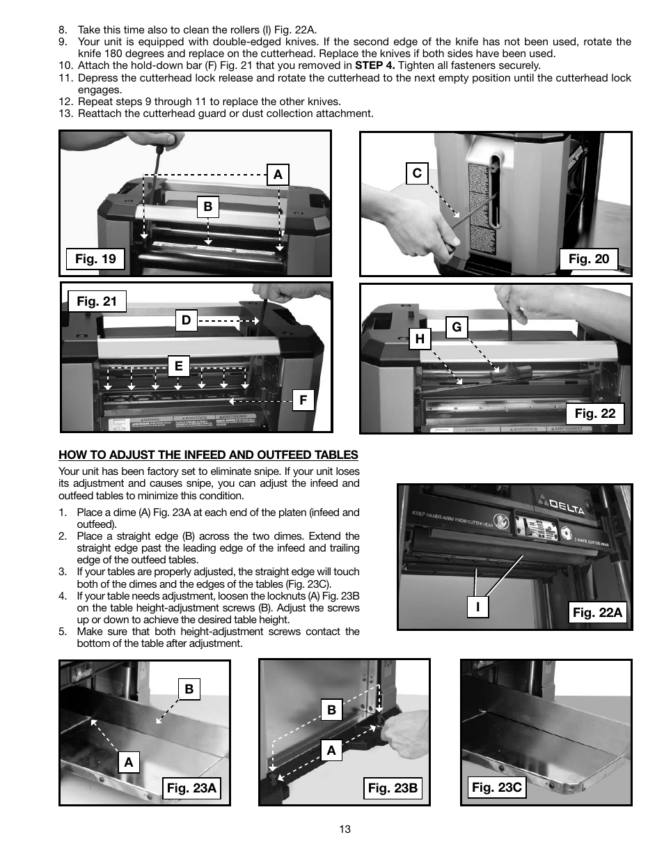 Delta 13" PORTABLE PLANER 22-590 User Manual | Page 13 / 52