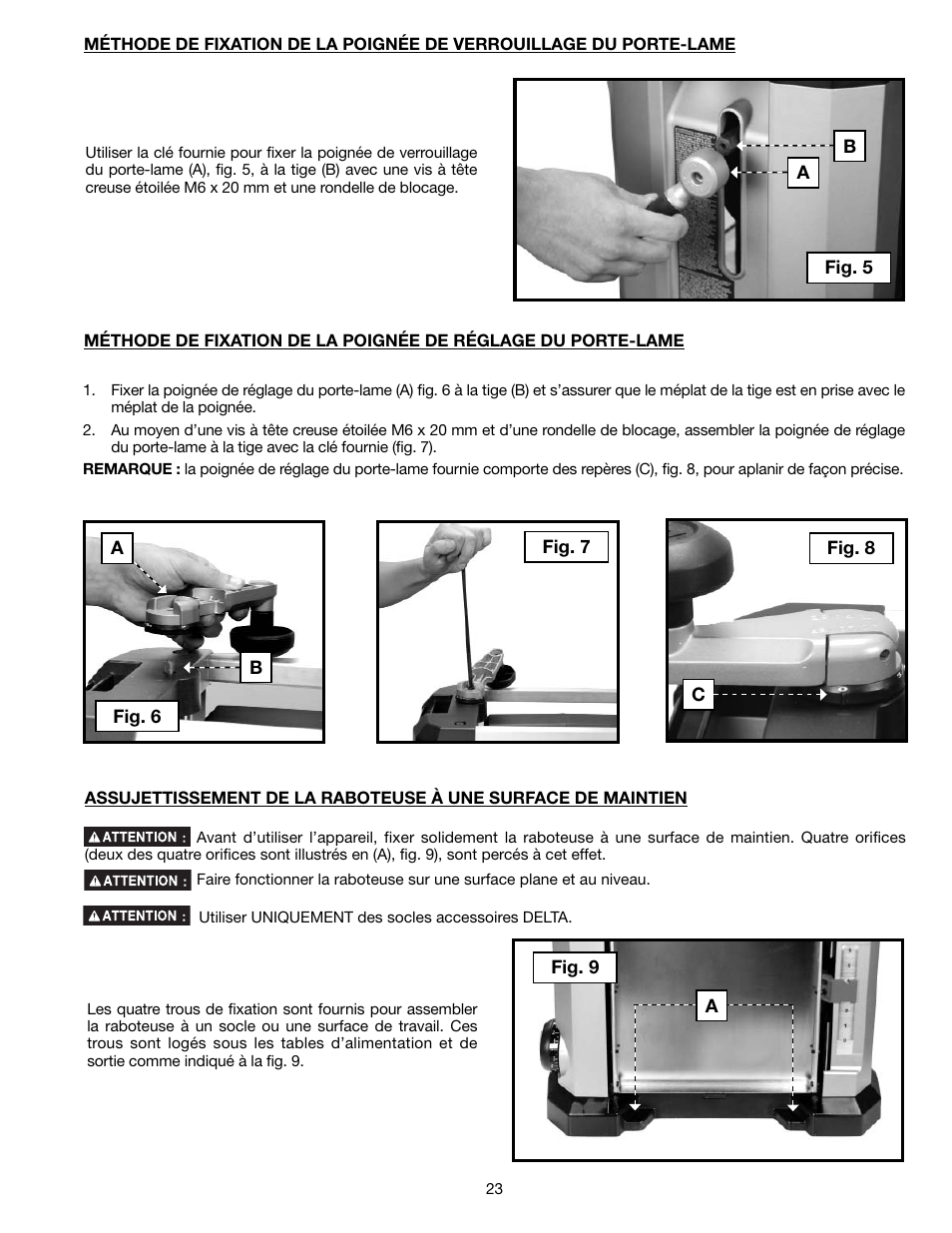 Delta 13" PORTABLE PLANER 22-590 User Manual | Page 23 / 52