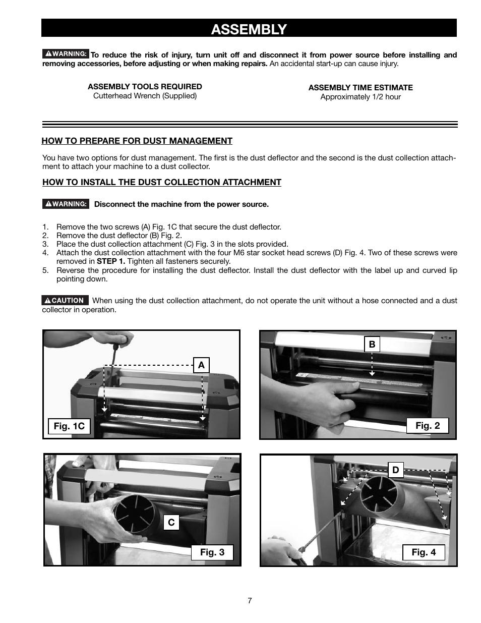 Assembly | Delta 13" PORTABLE PLANER 22-590 User Manual | Page 7 / 52