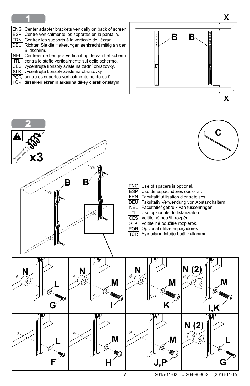 Peerless-AV Universal Display Adapter Plate User Manual | Page 7 / 12