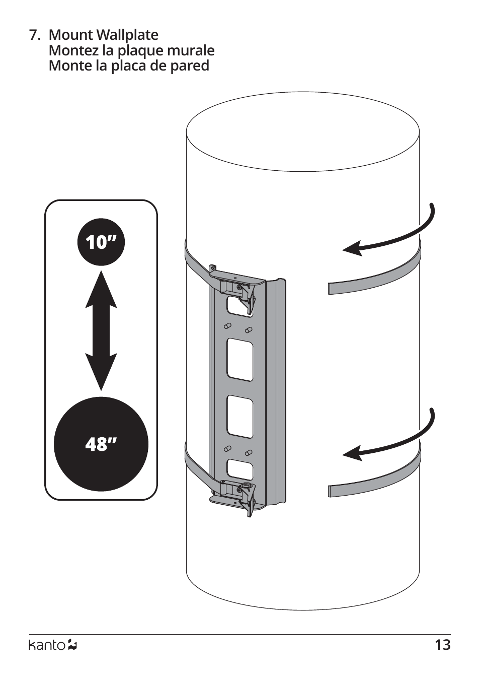 Kanto Living PSC350 Full-Motion Column & Pillar Mount for 37 to 75" Displays User Manual | Page 13 / 24