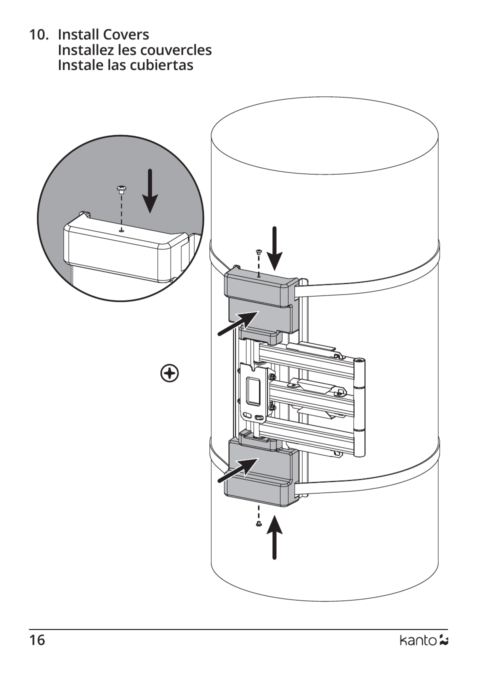 Kanto Living PSC350 Full-Motion Column & Pillar Mount for 37 to 75" Displays User Manual | Page 16 / 24