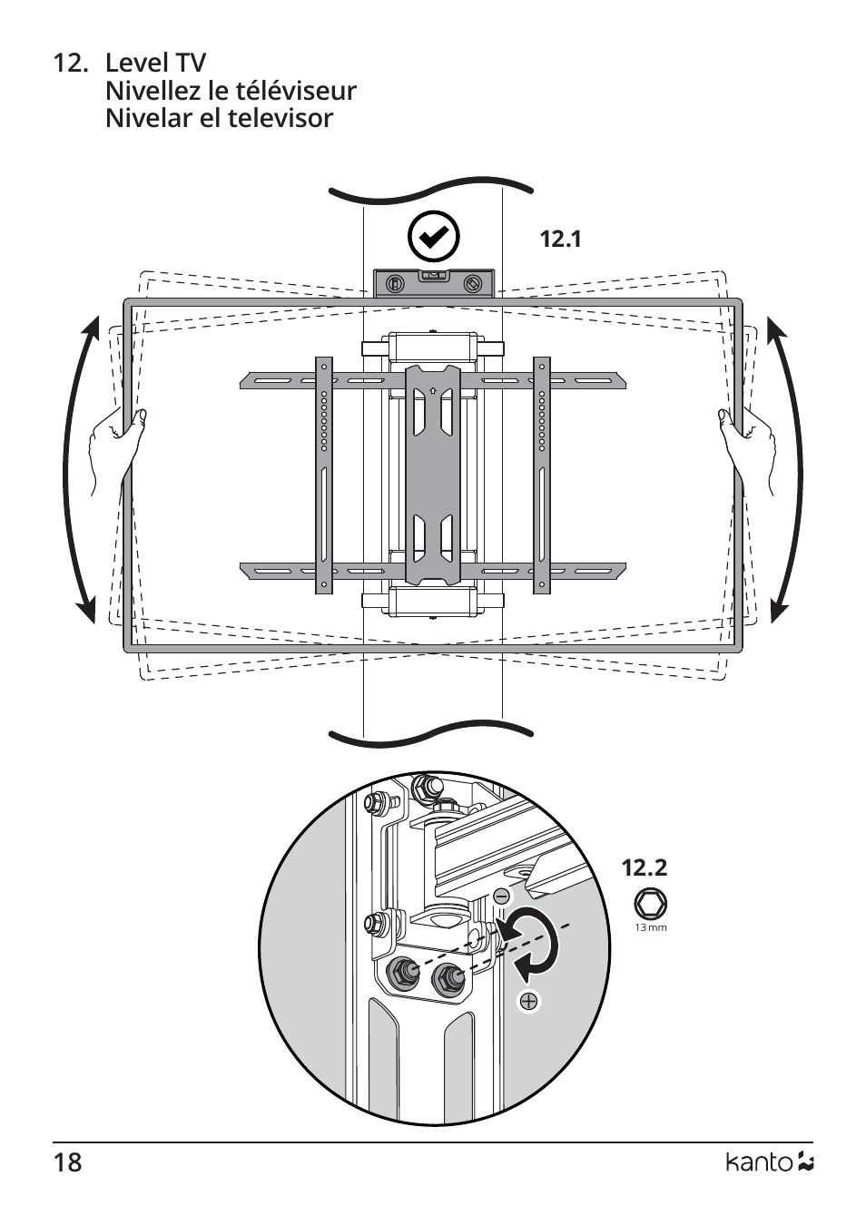 Kanto Living PSC350 Full-Motion Column & Pillar Mount for 37 to 75" Displays User Manual | Page 18 / 24