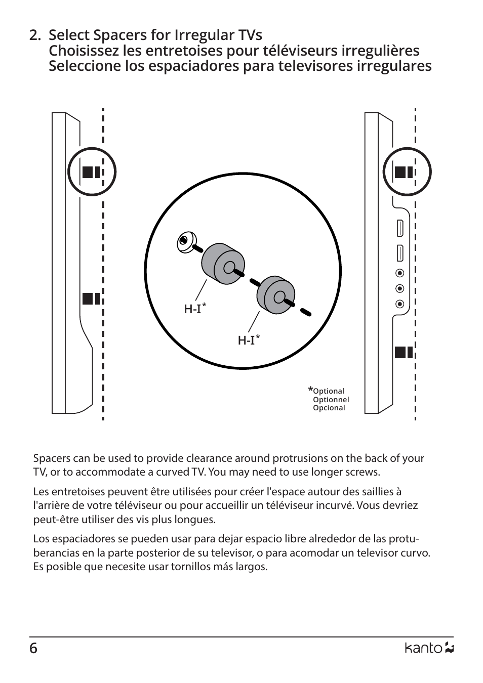 Kanto Living PSC350 Full-Motion Column & Pillar Mount for 37 to 75" Displays User Manual | Page 6 / 24