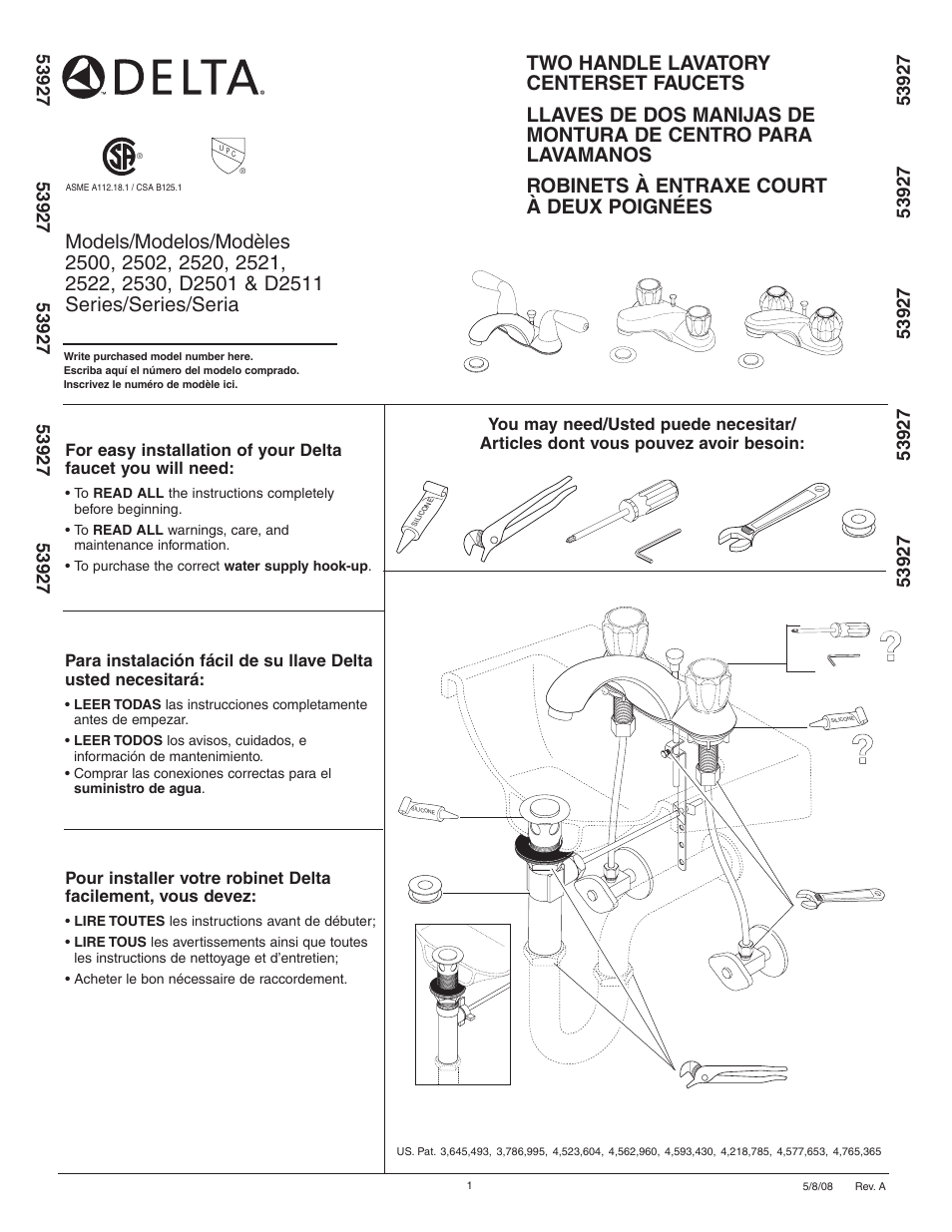 Delta 2500 Series User Manual | 8 pages