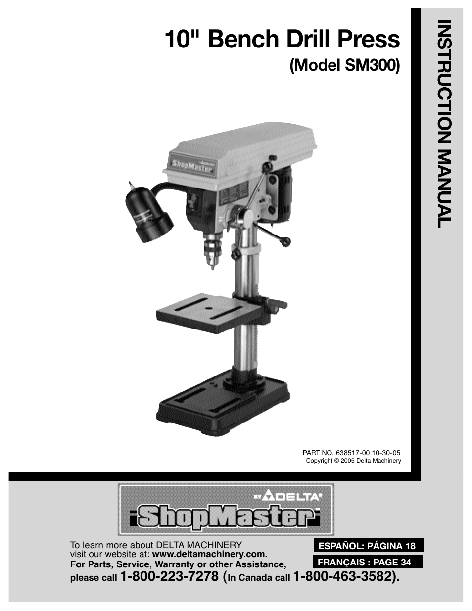 Delta ShopMaster 638517-00 User Manual | 51 pages