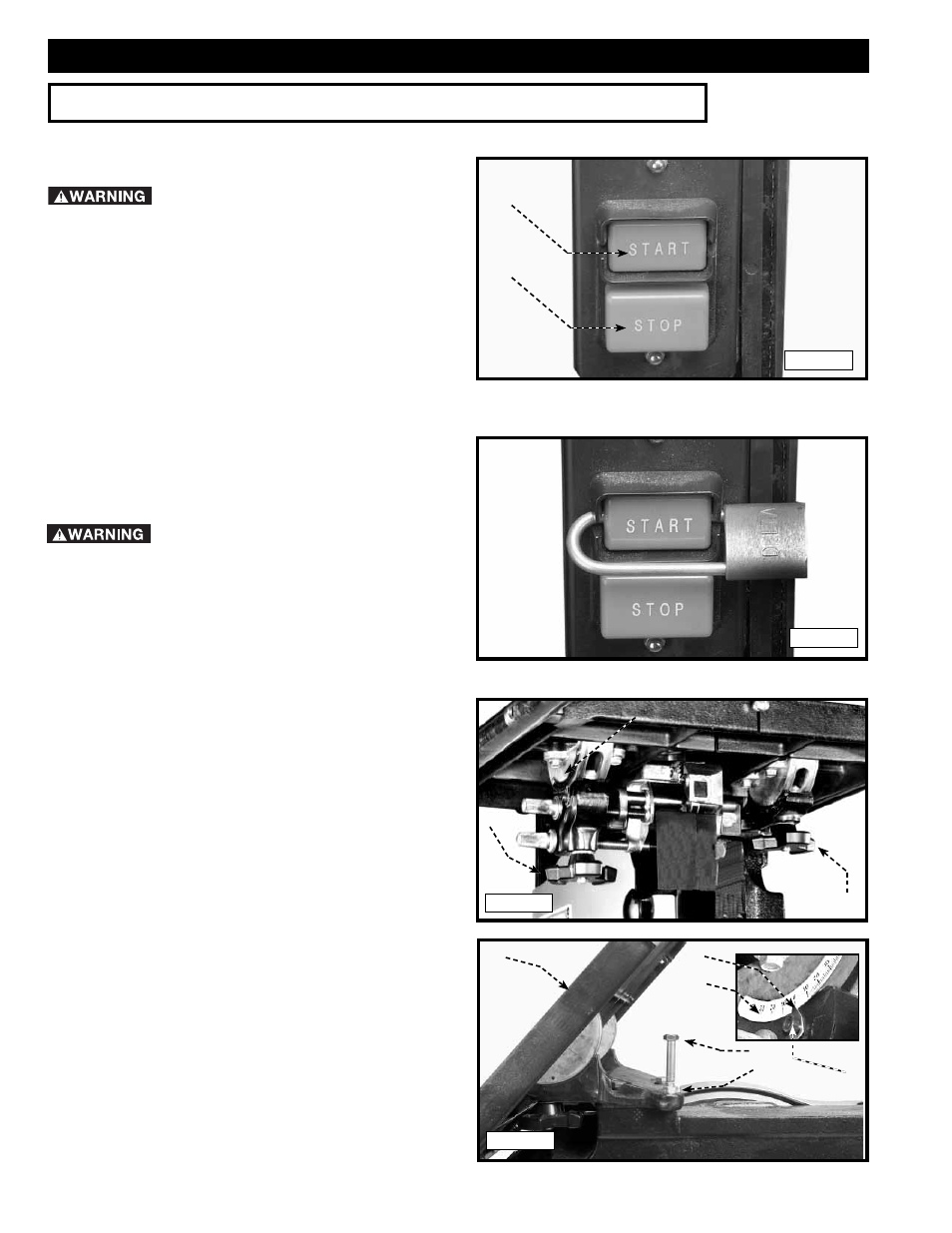 Operation, Operational controls and adjustments, Starting and stopping the saw | Locking the switch in the "off" position, Tilting the table | Delta 28-276 User Manual | Page 16 / 72