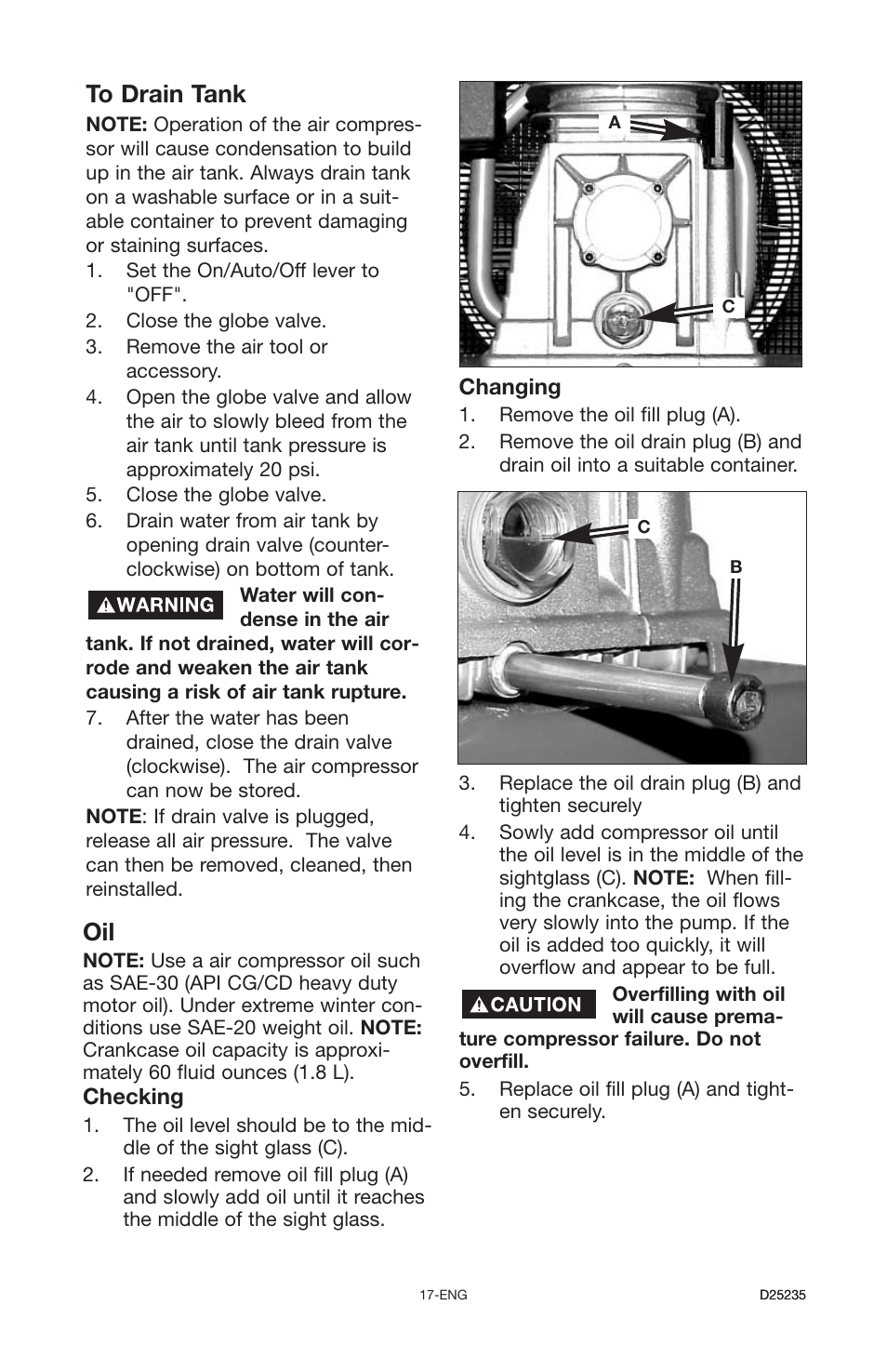 Delta OILLUBE AIR COMPRESSOR DLKC6580V2 User Manual | Page 17 / 30