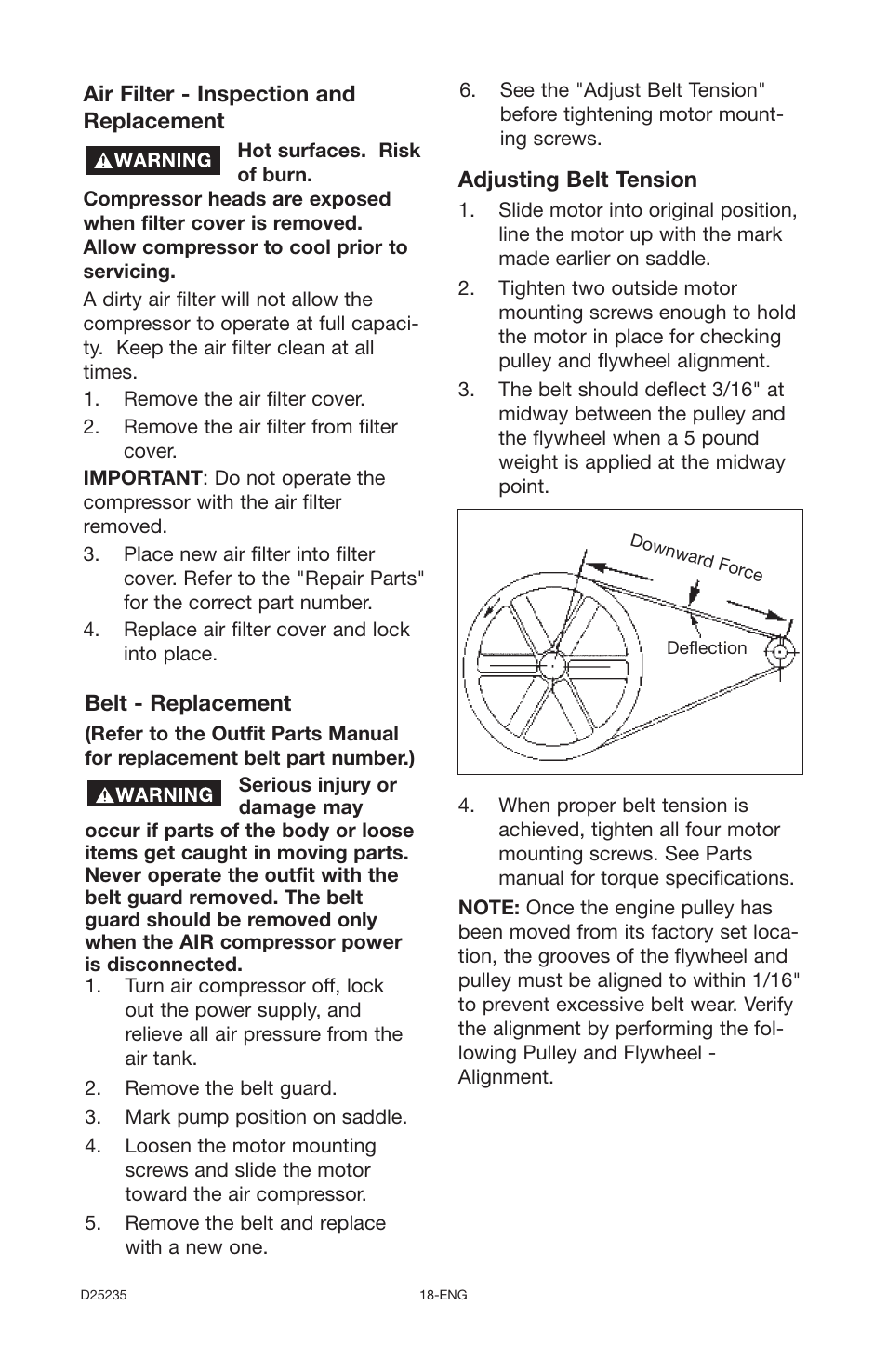 Delta OILLUBE AIR COMPRESSOR DLKC6580V2 User Manual | Page 18 / 30