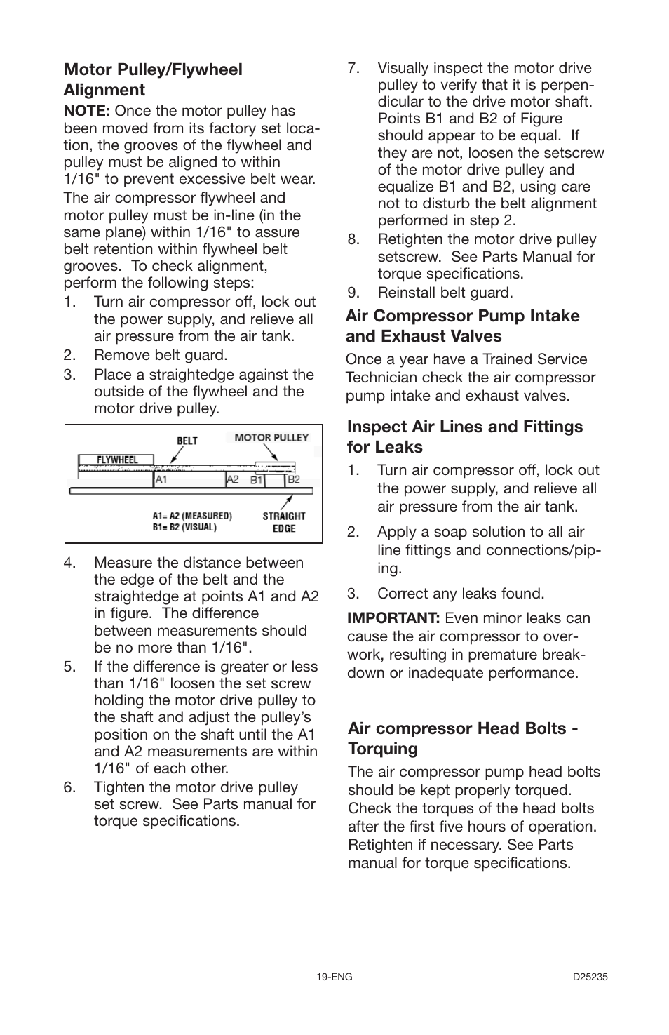 Delta OILLUBE AIR COMPRESSOR DLKC6580V2 User Manual | Page 19 / 30