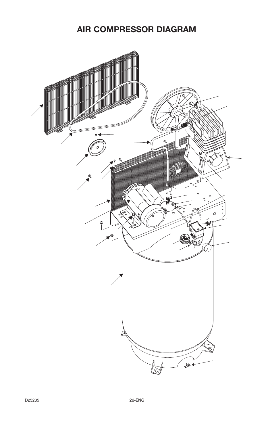 Air compressor diagram | Delta OILLUBE AIR COMPRESSOR DLKC6580V2 User Manual | Page 26 / 30