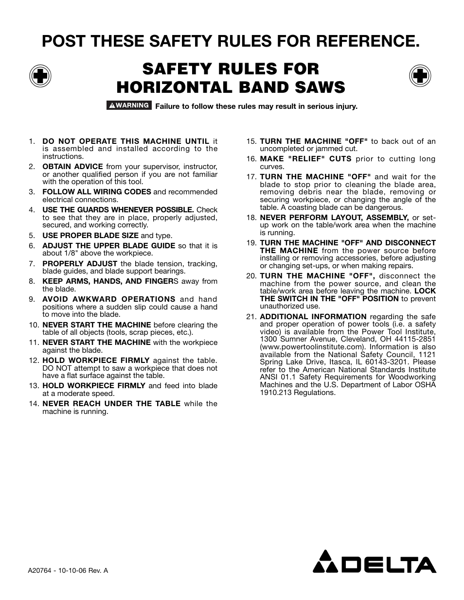 Delta A20764 User Manual | 1 page