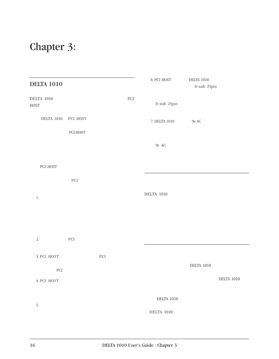 Chapter 3, Delta 1010 | Delta 1010 User Manual | Page 16 / 48