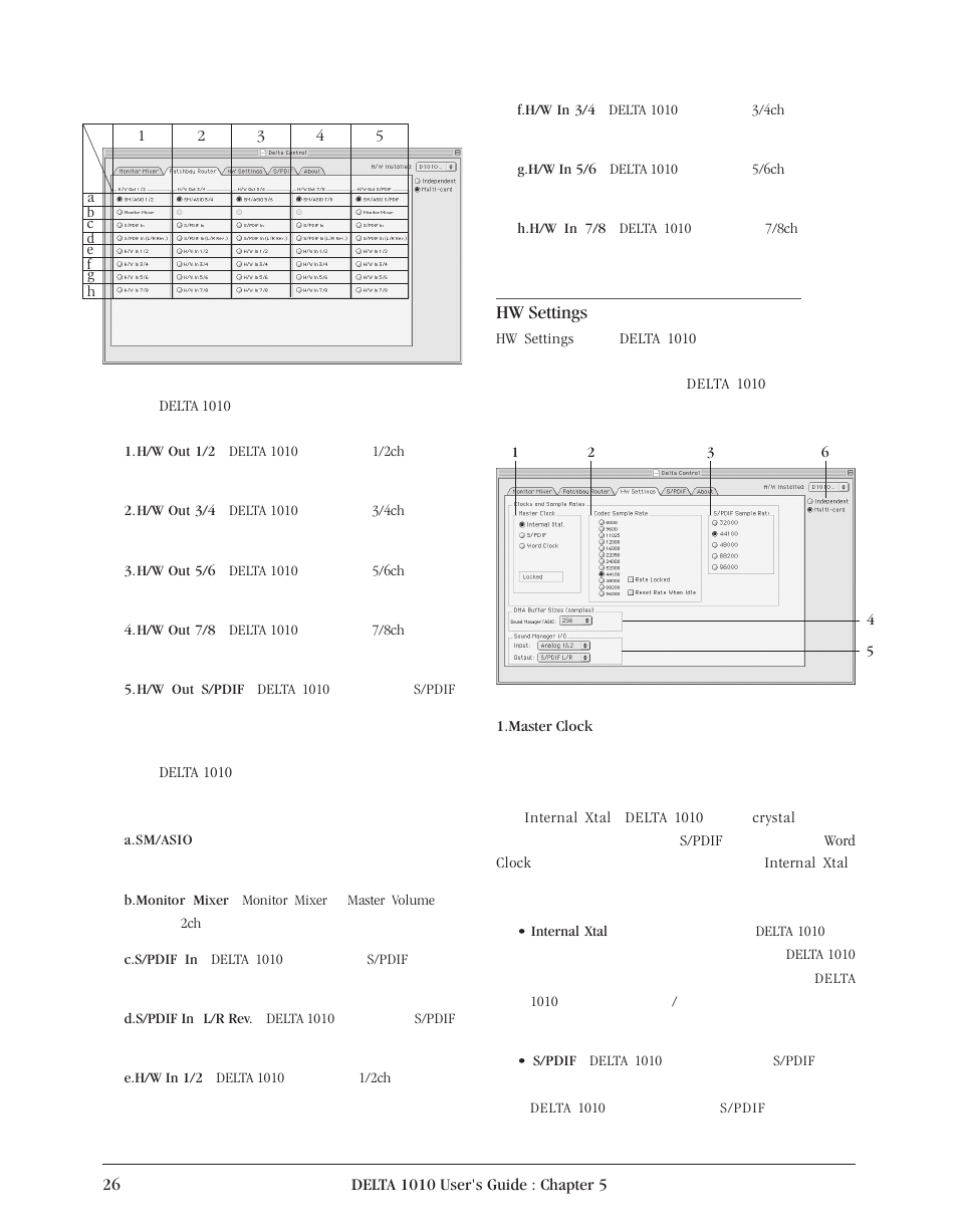 Hw settings | Delta 1010 User Manual | Page 26 / 48