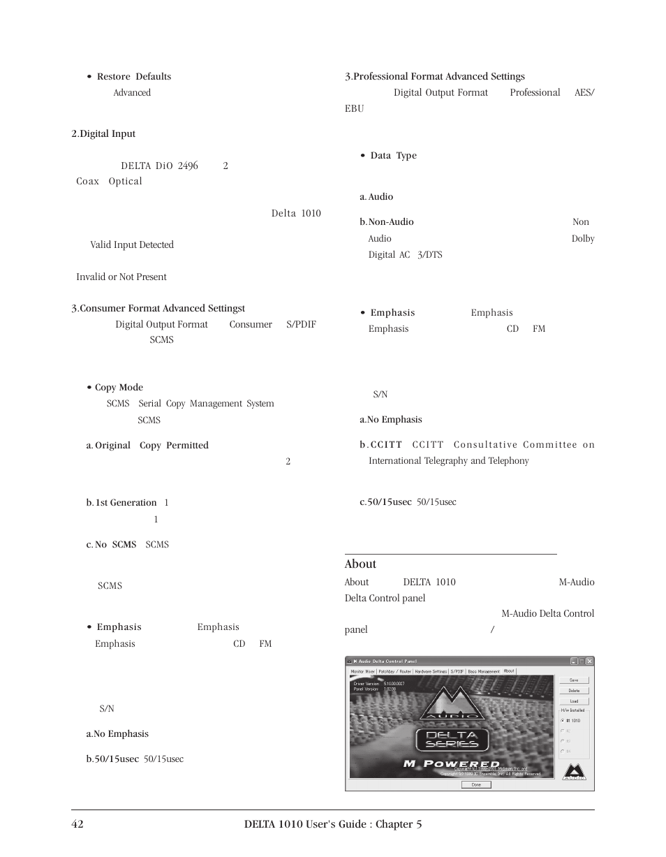 About | Delta 1010 User Manual | Page 42 / 48