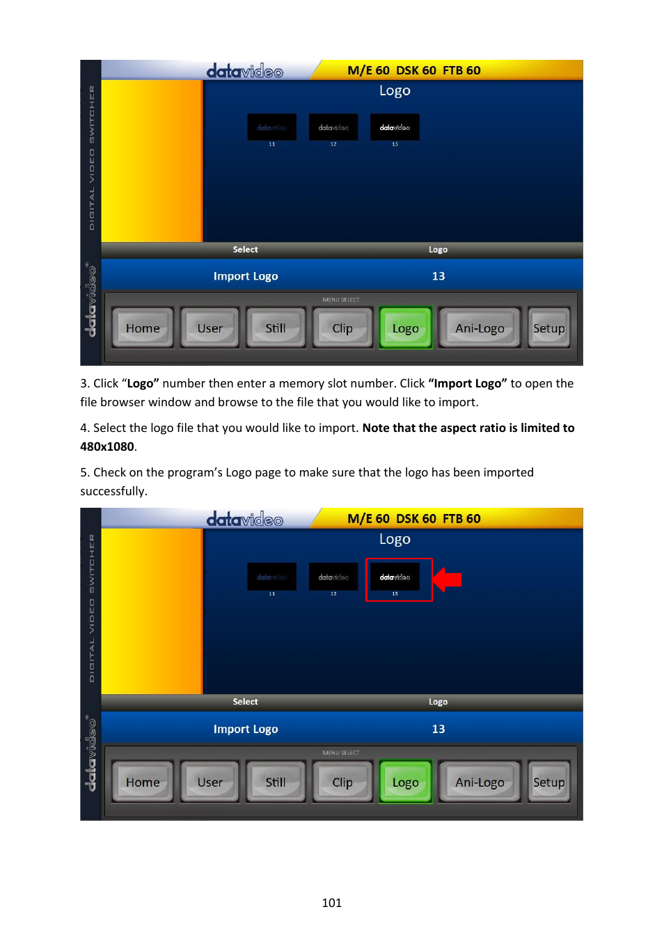 Datavideo SE-4000 8-Channel 4K Video Switcher User Manual | Page 101 / 128