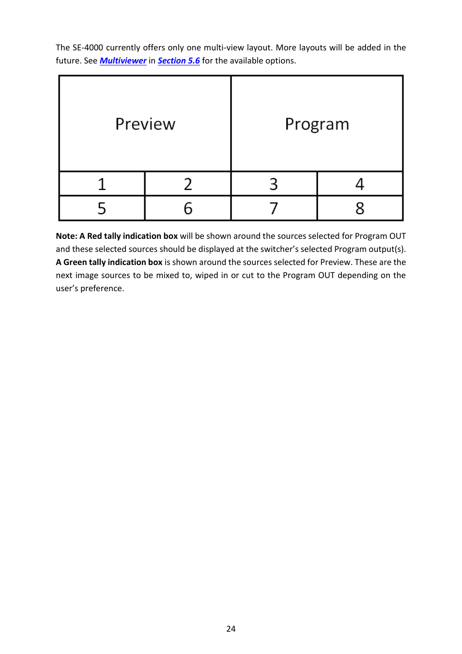 Datavideo SE-4000 8-Channel 4K Video Switcher User Manual | Page 24 / 128