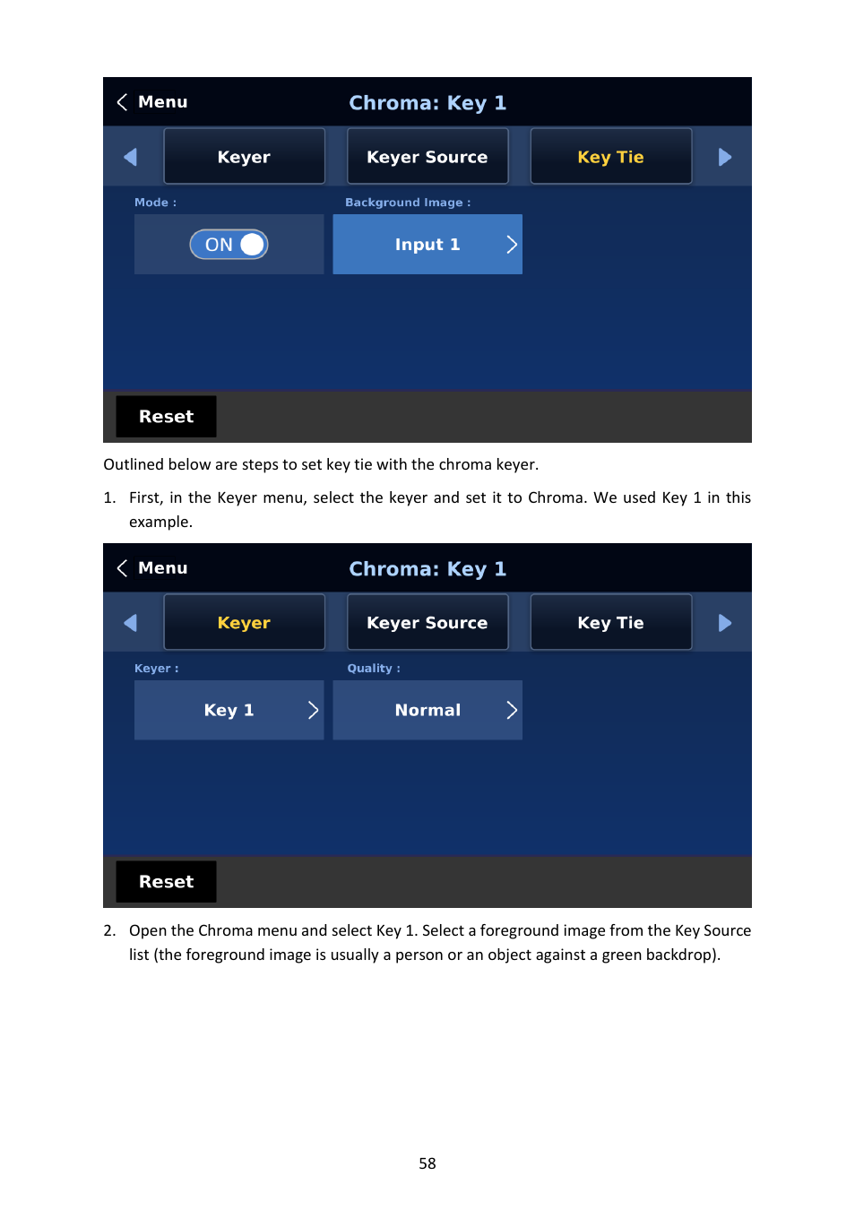 Datavideo SE-4000 8-Channel 4K Video Switcher User Manual | Page 58 / 128