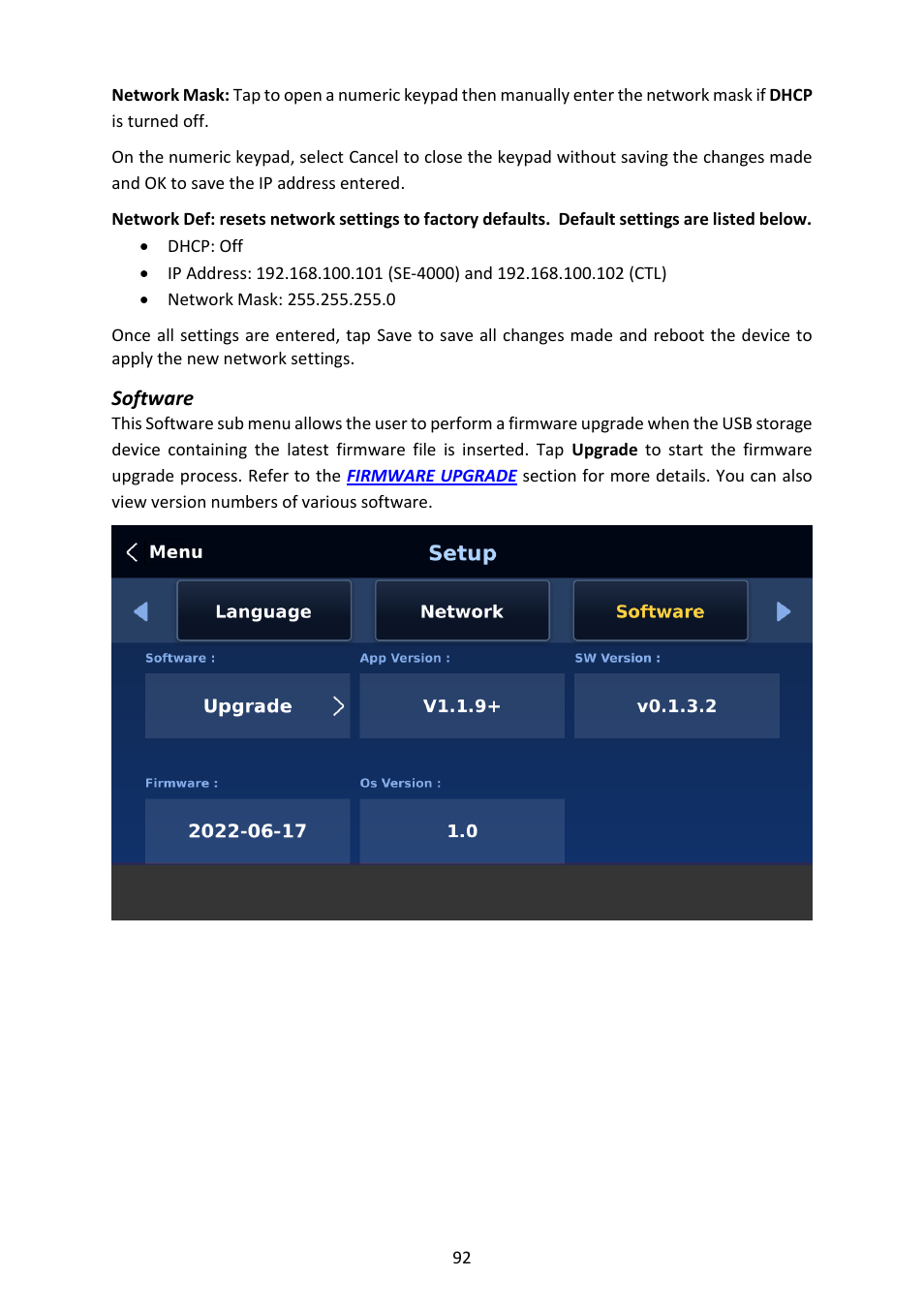 Software | Datavideo SE-4000 8-Channel 4K Video Switcher User Manual | Page 92 / 128