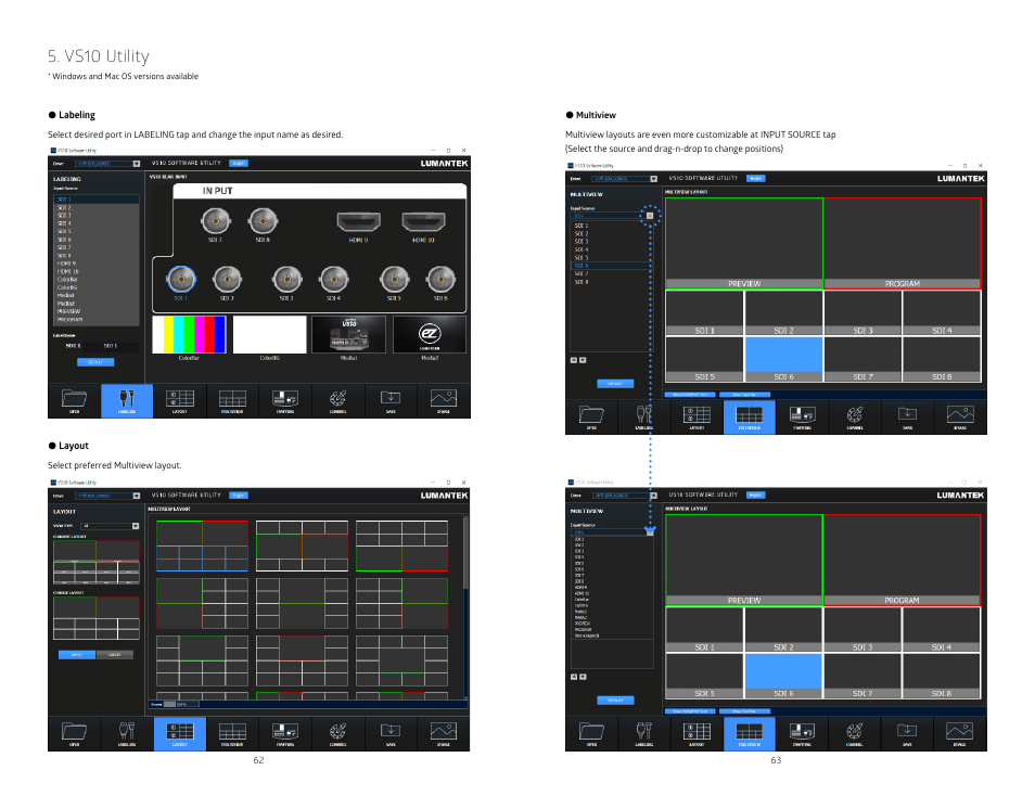 Vs10 utility | Lumantek ez-Pro VS10 3G-SDI/HDMI Video Switcher with 5" LED Touchscreen User Manual | Page 32 / 35
