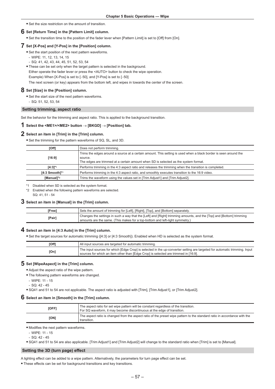 Panasonic AV-HS6000 2 M/E Live Switcher Main Frame & Control Panel (Dual Redundant Power Supplies) User Manual | Page 57 / 206