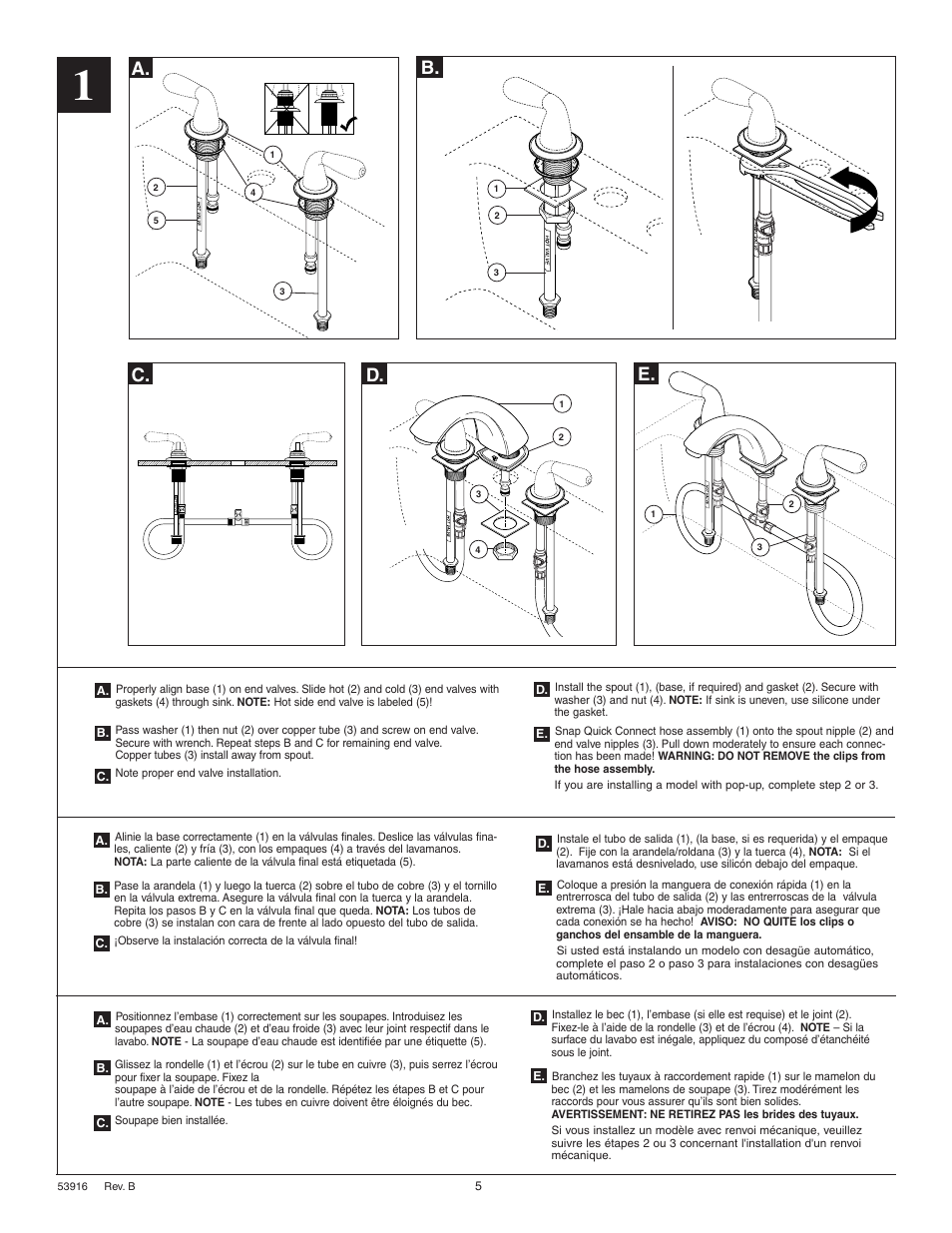 A. b, C. d. e | Delta 3543 Series User Manual | Page 5 / 8