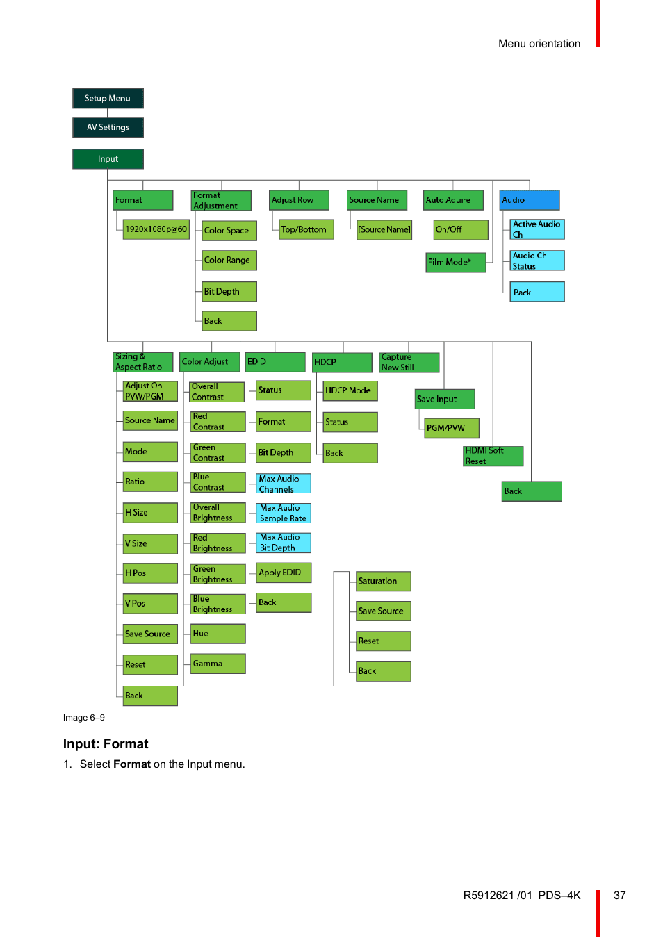 Input: format | Barco PDS-4K HDMI Presentation Switcher User Manual | Page 37 / 224
