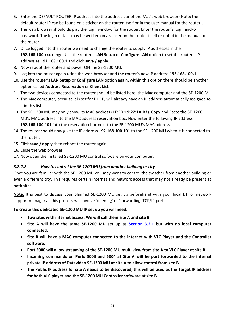 Datavideo SE-1200MU 6-Input Switcher and RMC-260 Controller Bundle User Manual | Page 21 / 90