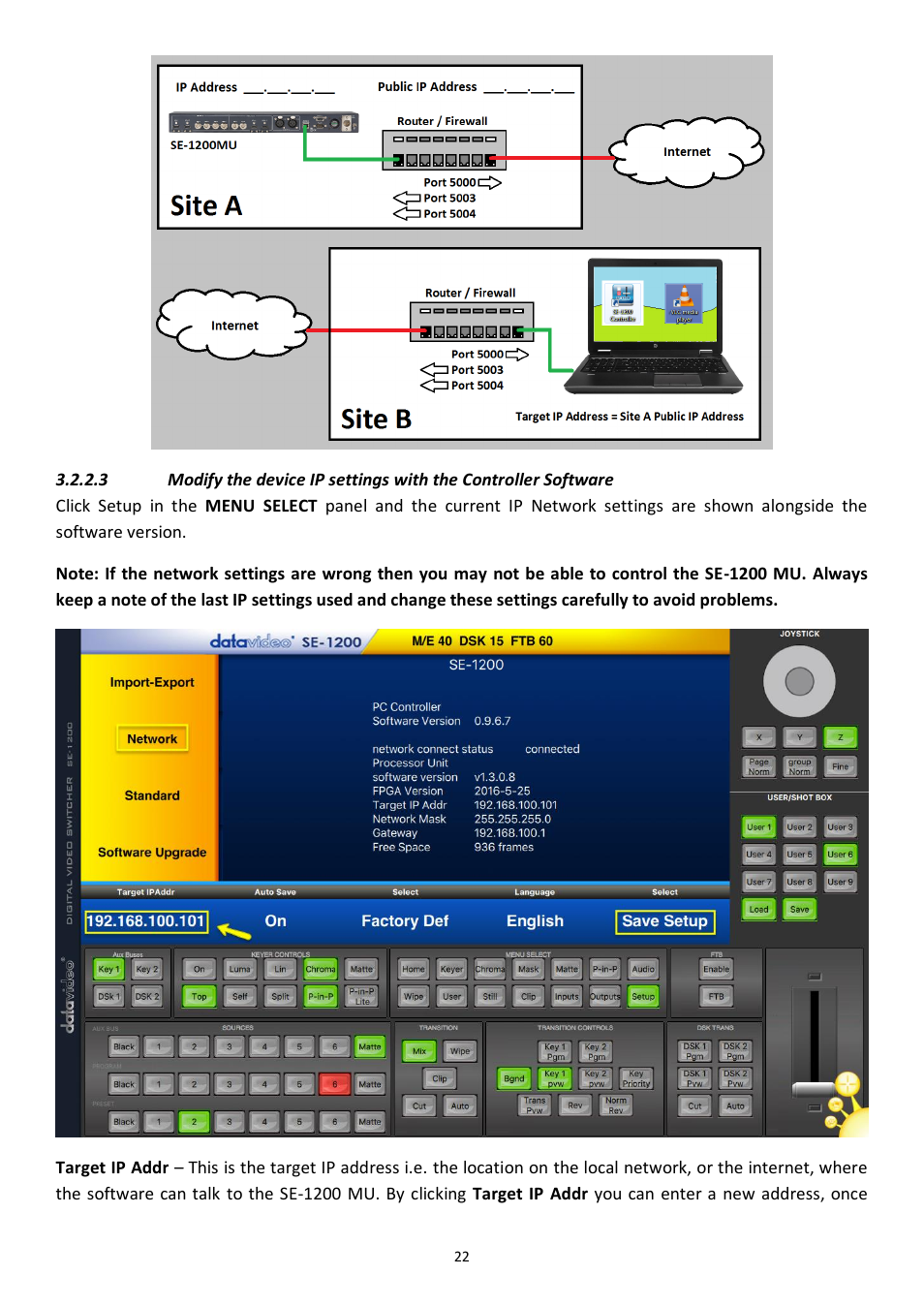 Datavideo SE-1200MU 6-Input Switcher and RMC-260 Controller Bundle User Manual | Page 22 / 90