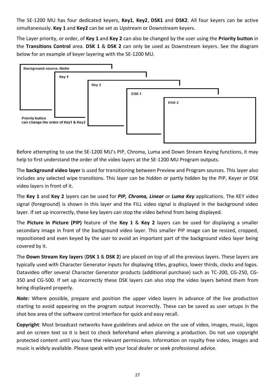 Datavideo SE-1200MU 6-Input Switcher and RMC-260 Controller Bundle User Manual | Page 27 / 90