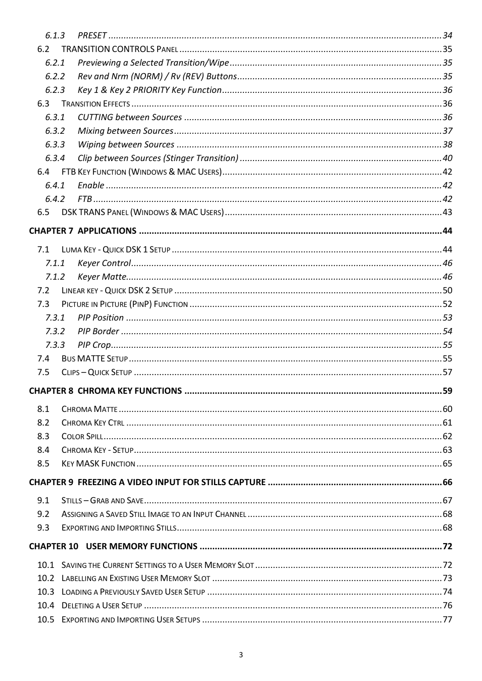 Datavideo SE-1200MU 6-Input Switcher and RMC-260 Controller Bundle User Manual | Page 3 / 90