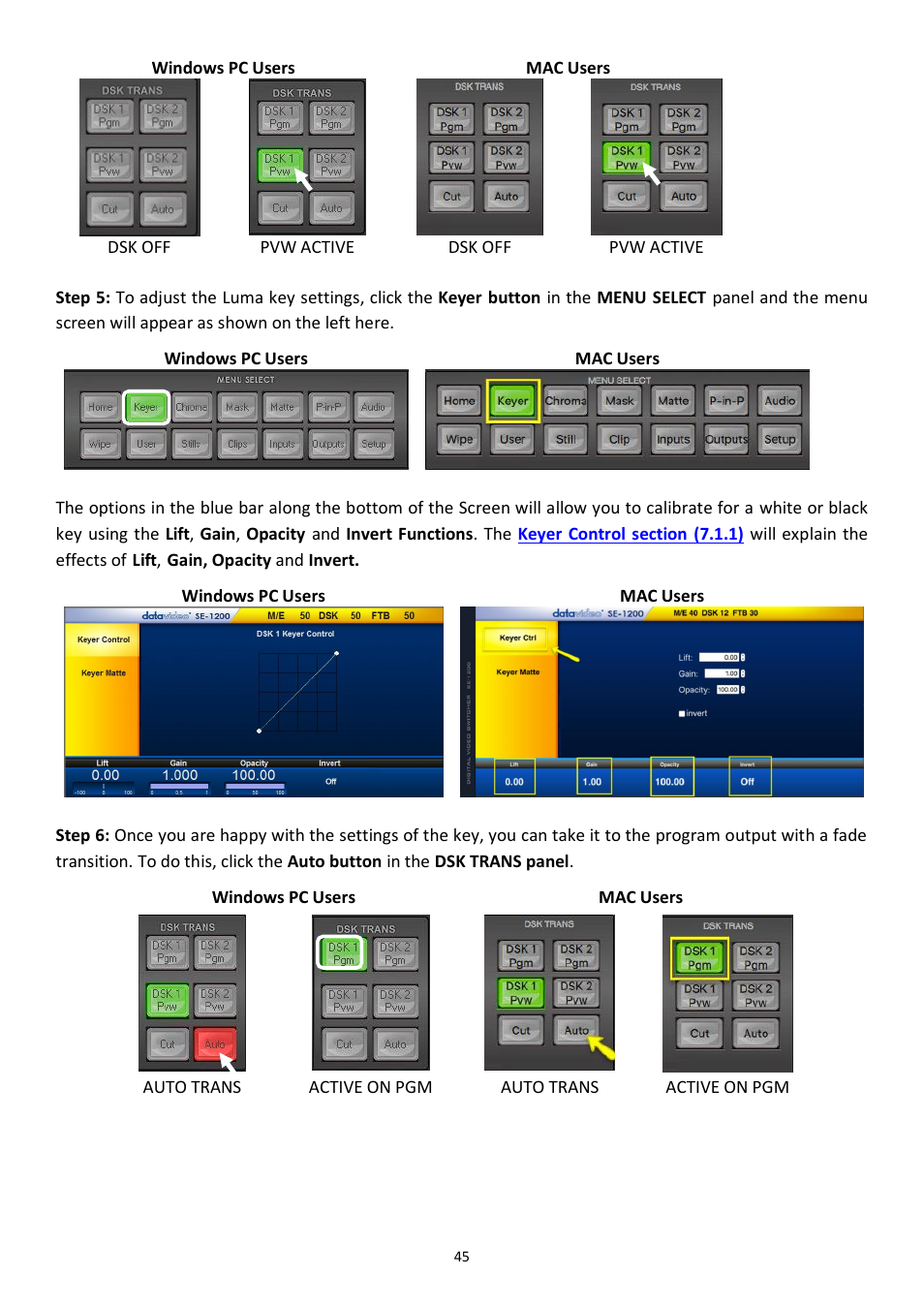 Datavideo SE-1200MU 6-Input Switcher and RMC-260 Controller Bundle User Manual | Page 45 / 90
