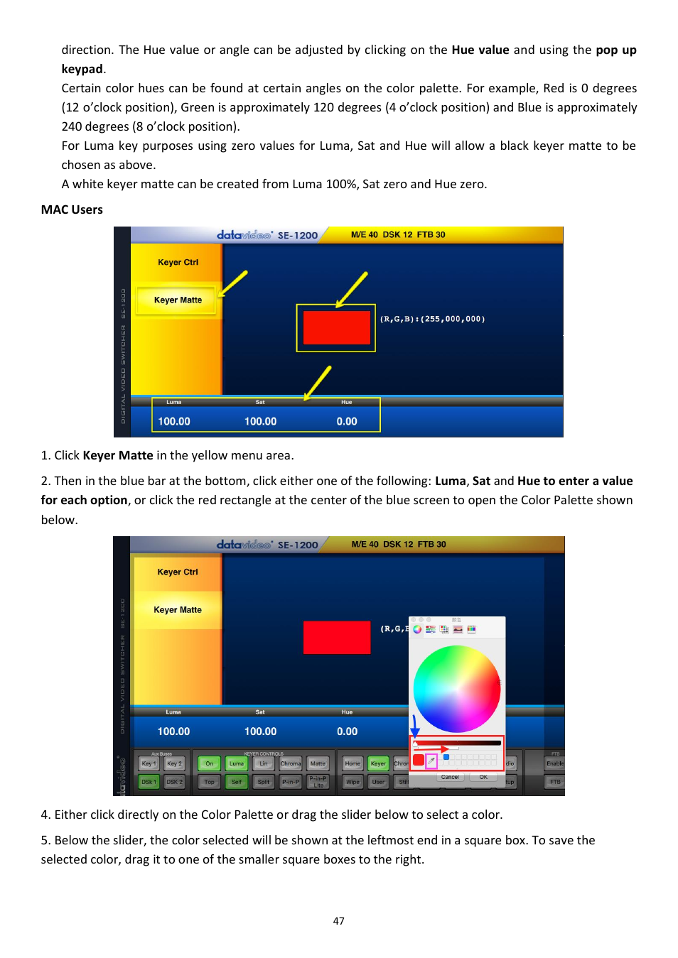 Datavideo SE-1200MU 6-Input Switcher and RMC-260 Controller Bundle User Manual | Page 47 / 90