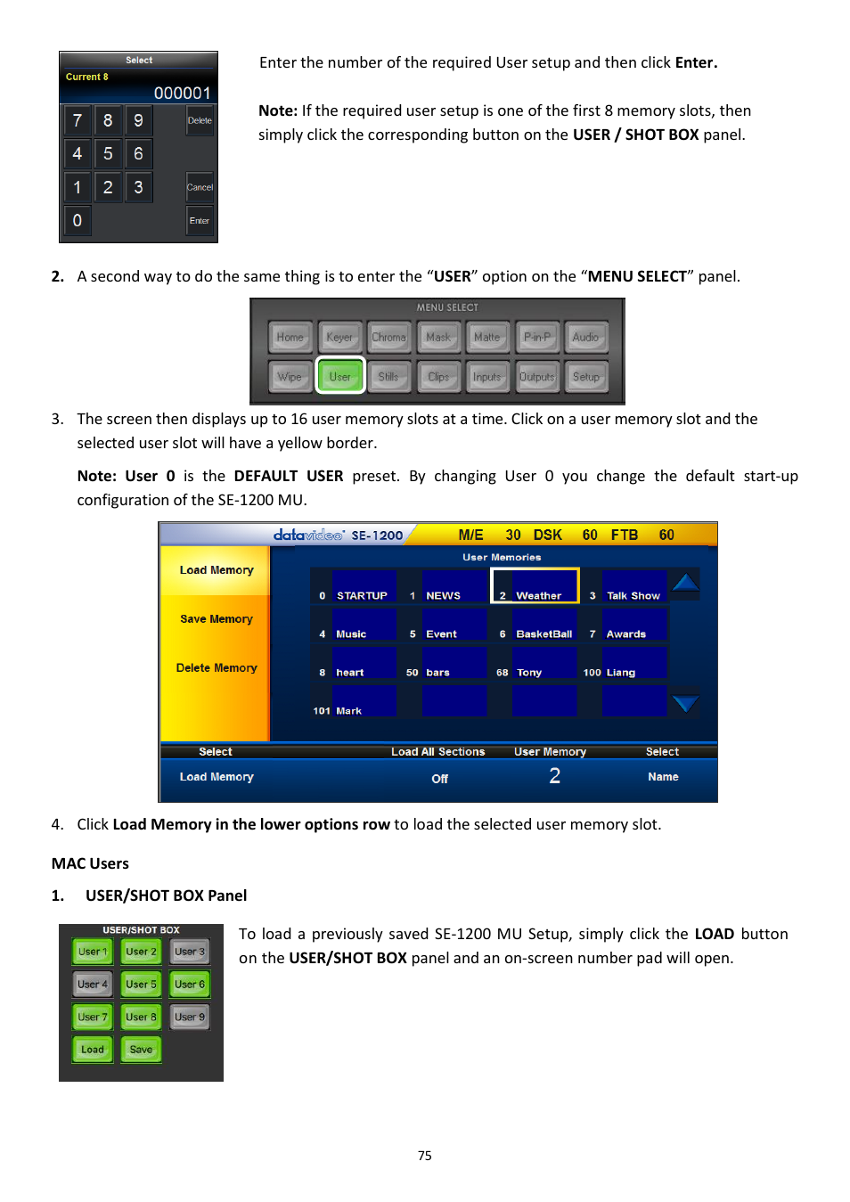 Datavideo SE-1200MU 6-Input Switcher and RMC-260 Controller Bundle User Manual | Page 75 / 90