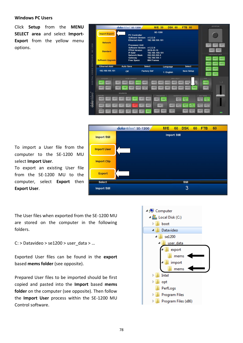 Datavideo SE-1200MU 6-Input Switcher and RMC-260 Controller Bundle User Manual | Page 78 / 90