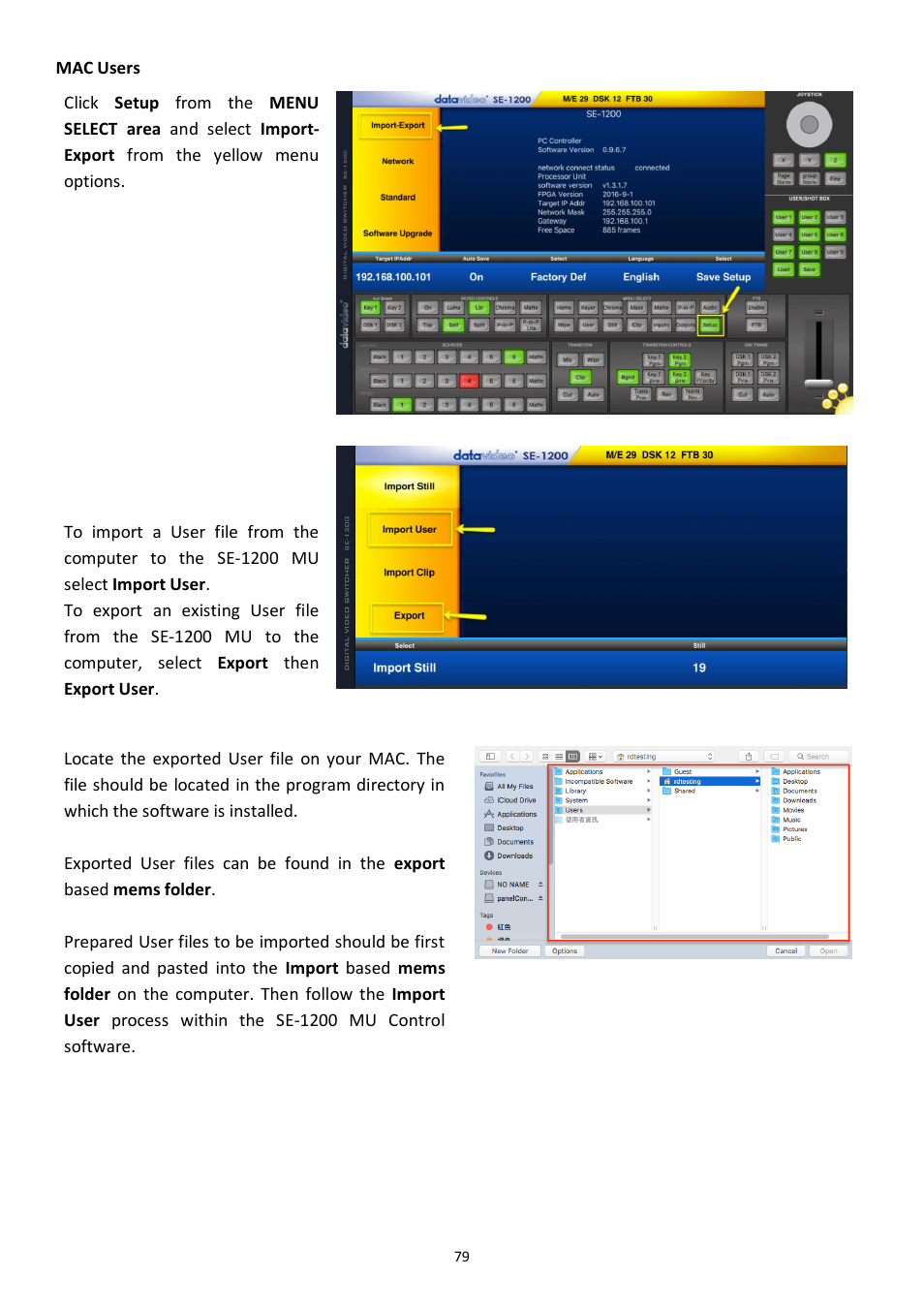 Datavideo SE-1200MU 6-Input Switcher and RMC-260 Controller Bundle User Manual | Page 79 / 90