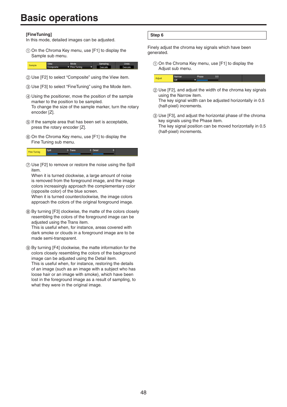 Basic operations | Panasonic AV-UHS500 12G-SDI/HDMI UHD 4K Compact Live Switcher User Manual | Page 48 / 188