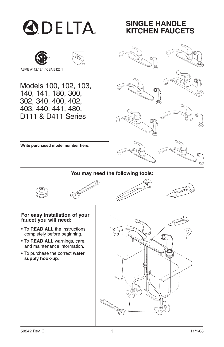 Delta Model 400 User Manual | 40 pages