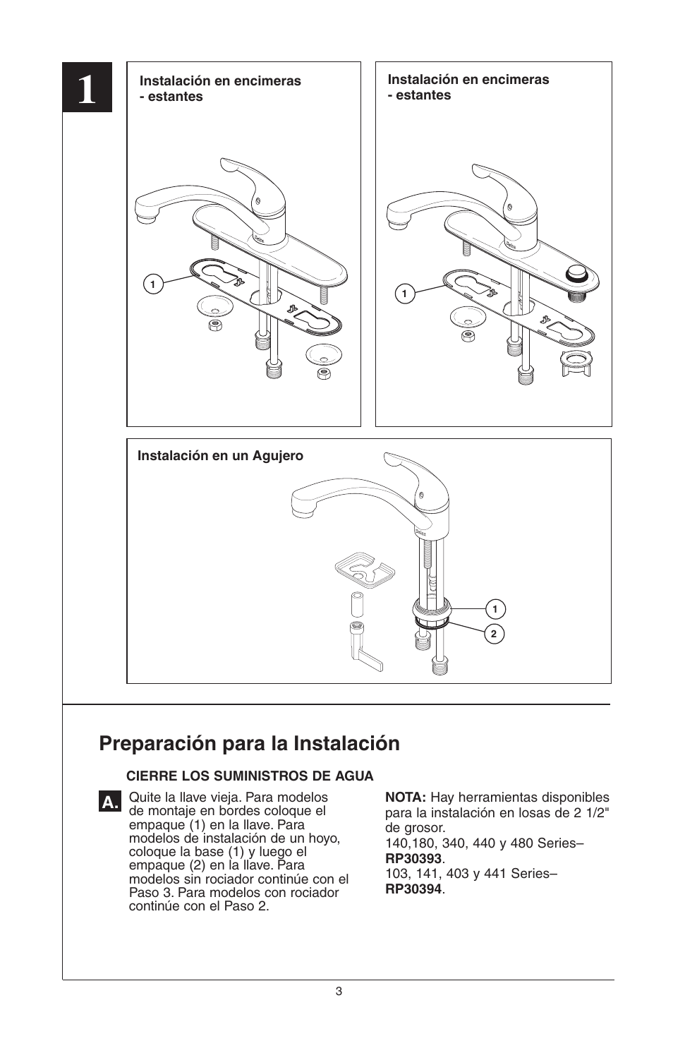 Preparación para la instalación | Delta Model 400 User Manual | Page 13 / 40