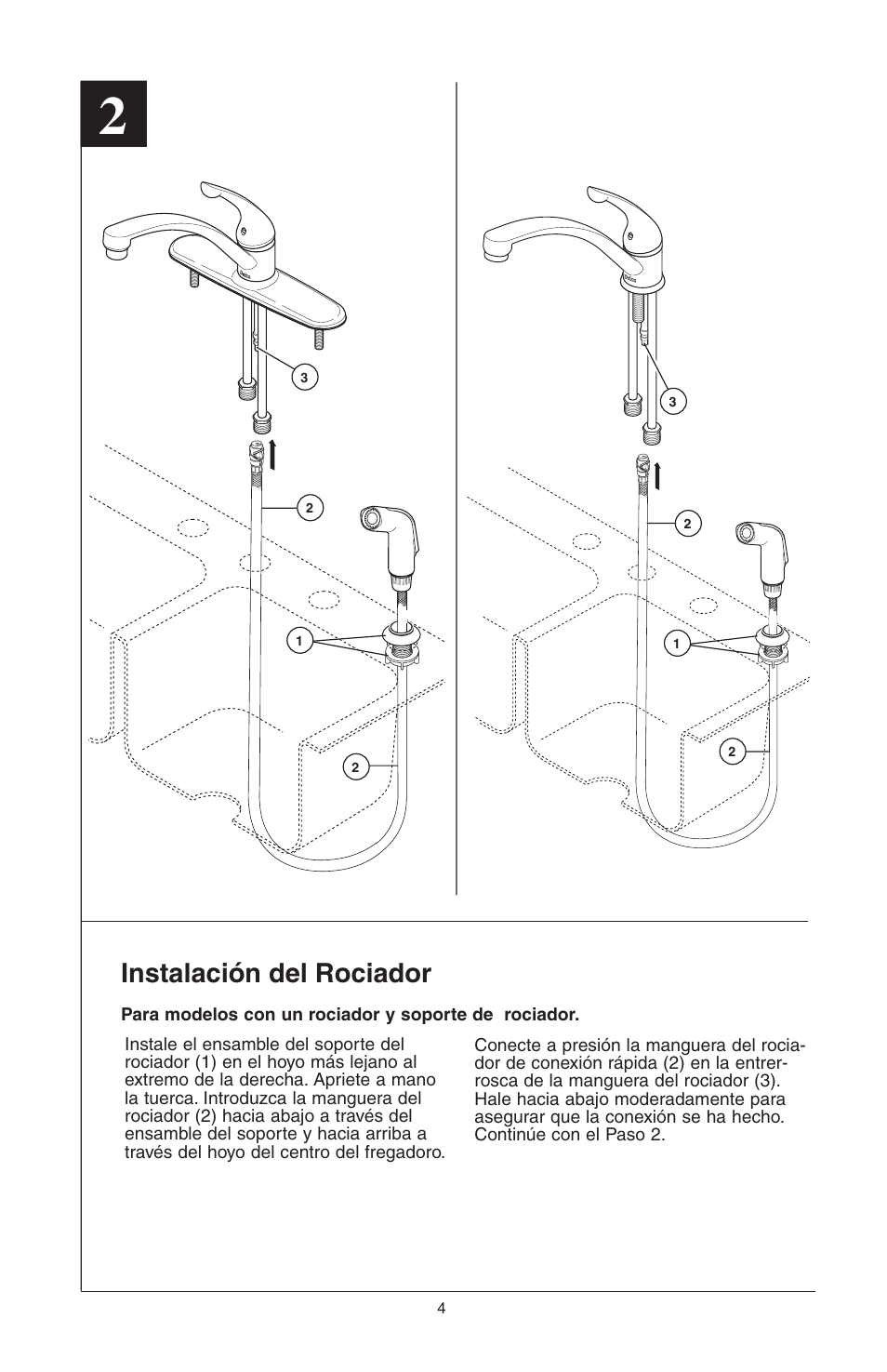 Instalación del rociador | Delta Model 400 User Manual | Page 14 / 40