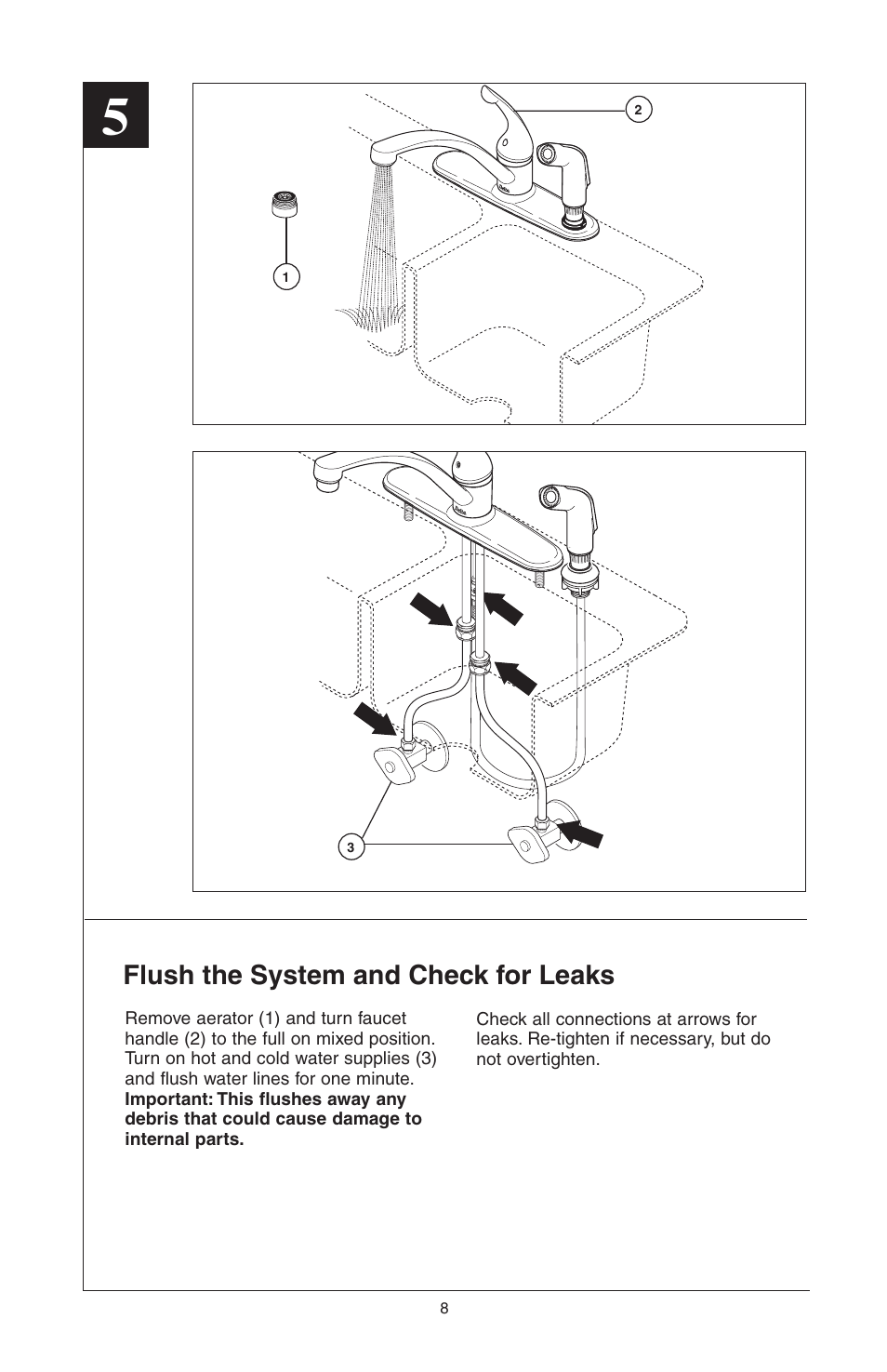 Flush the system and check for leaks | Delta Model 400 User Manual | Page 8 / 40