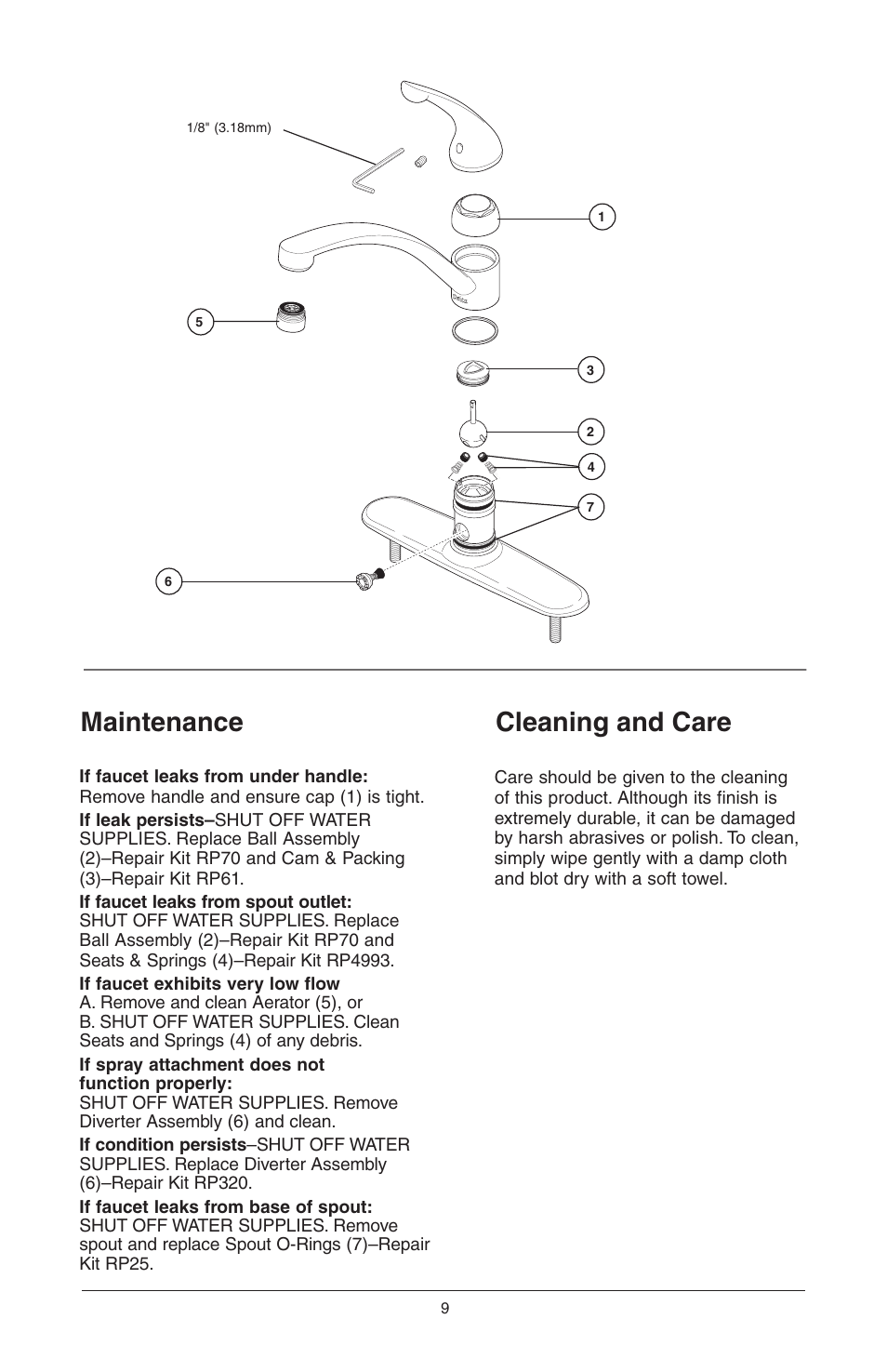 Maintenance cleaning and care | Delta Model 400 User Manual | Page 9 / 40