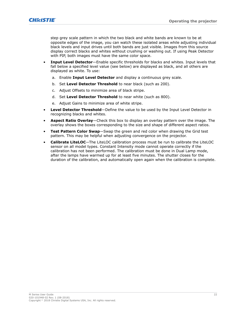 Christie M Series WU14K-M WUXGA 3DLP Projector (No Lens) User Manual | Page 22 / 89