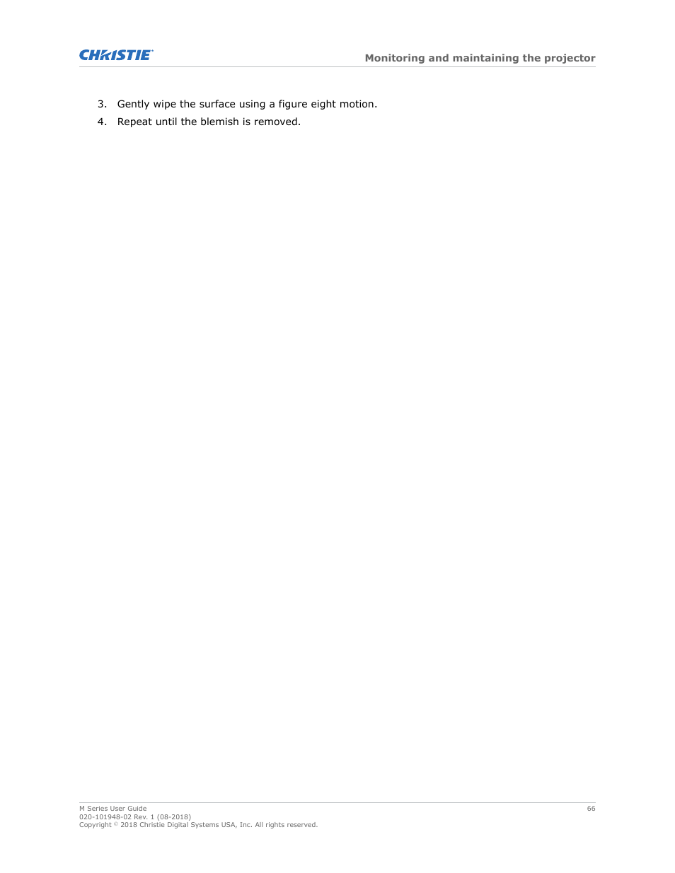 Christie M Series WU14K-M WUXGA 3DLP Projector (No Lens) User Manual | Page 66 / 89