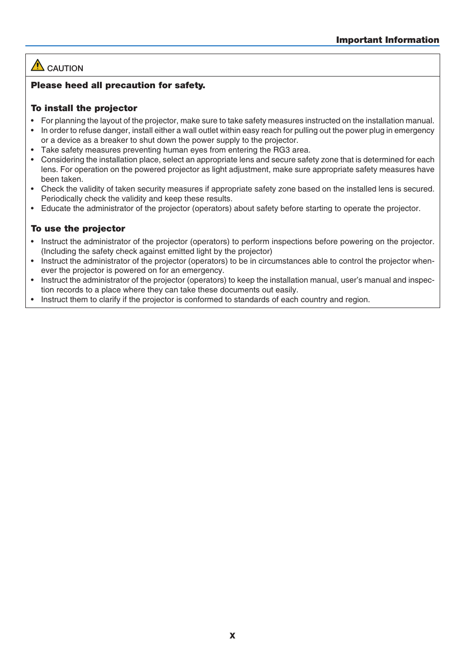 NEC 40,000-Lumen 4K Laser Installation Projector User Manual | Page 12 / 192