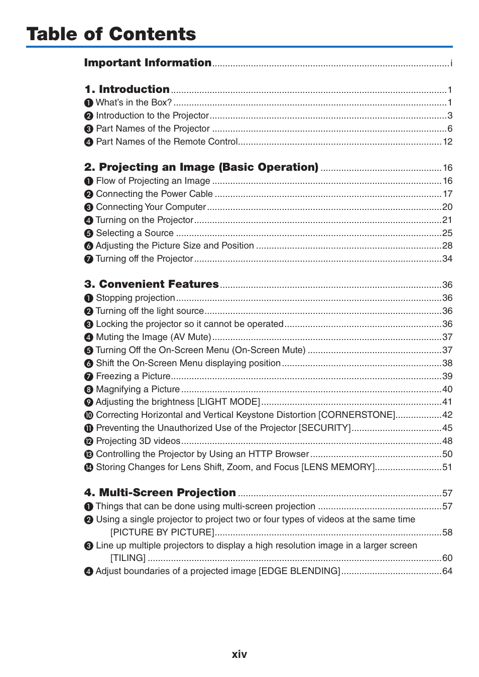 NEC 40,000-Lumen 4K Laser Installation Projector User Manual | Page 16 / 192